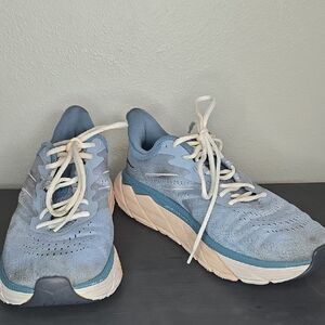 HOKA ONE ONE Arahi 5 Lightweight Lace-Up Sneakers Blue Fog Mesh Size 9.5